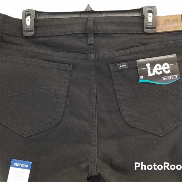 Lee Riders MidRise Boot Cut Jeans Black Deep  Dyed   Womens Size 18P Petite - Picture 4 of 6